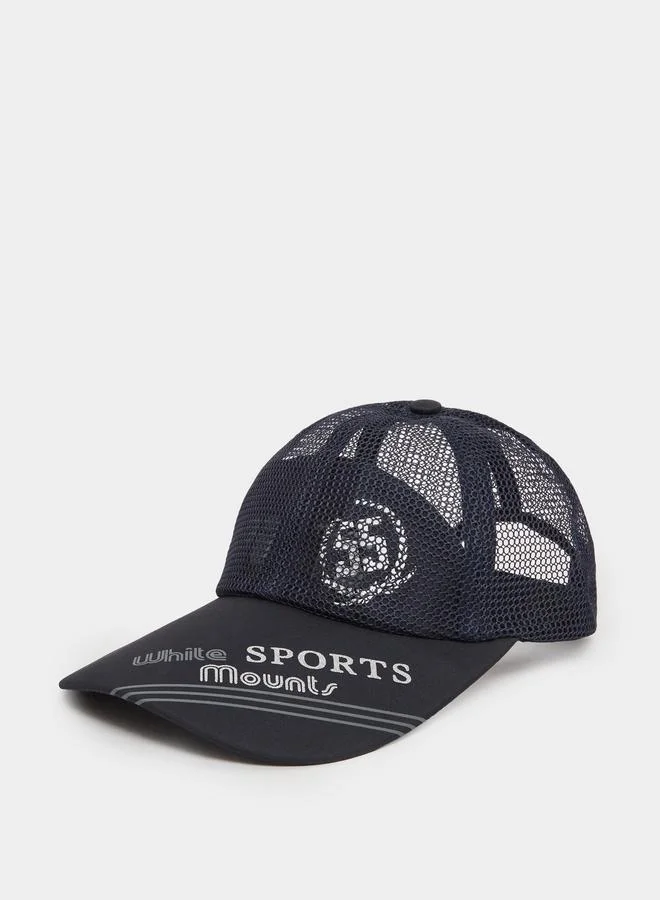 Styli Navy Blue Printed Baseball Cap