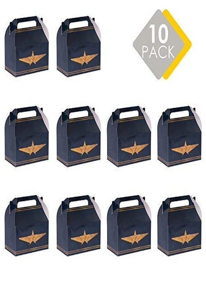 Hammont Paper Treat Boxes - (10 Pack) - Party Favors Treat Container Cookie Boxes Cute Designs Perfect for Parties and Celebrations 6.25" x 3.75" x 3.5" (Pilot Design) - Image 3
