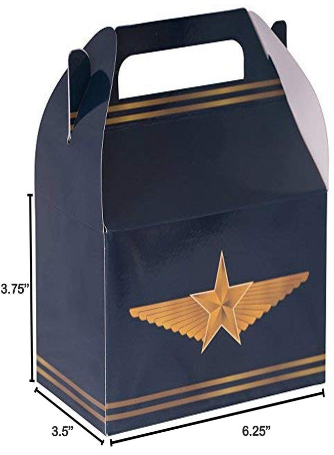 Hammont Paper Treat Boxes - (10 Pack) - Party Favors Treat Container Cookie Boxes Cute Designs Perfect for Parties and Celebrations 6.25" x 3.75" x 3.5" (Pilot Design) - Image 2