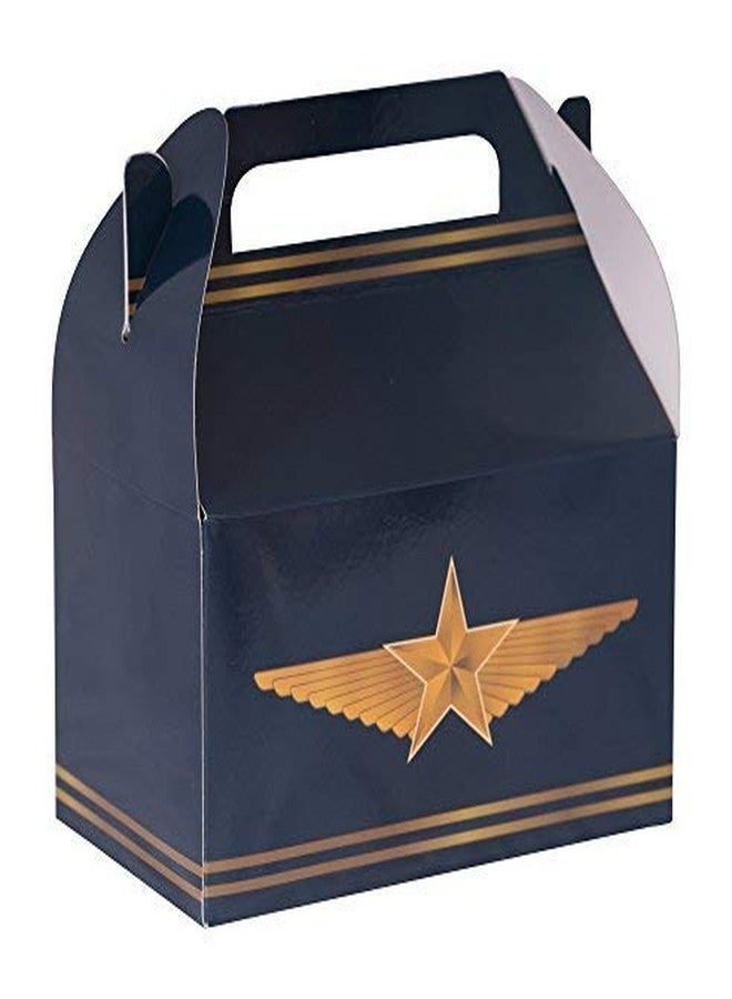 Hammont Paper Treat Boxes - (10 Pack) - Party Favors Treat Container Cookie Boxes Cute Designs Perfect for Parties and Celebrations 6.25" x 3.75" x 3.5" (Pilot Design) - Image 1