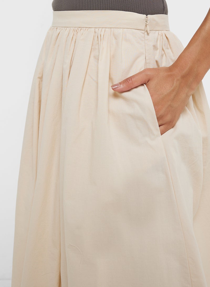 MANGO Cotton Skirt With Embroidered Hem  - Image 3