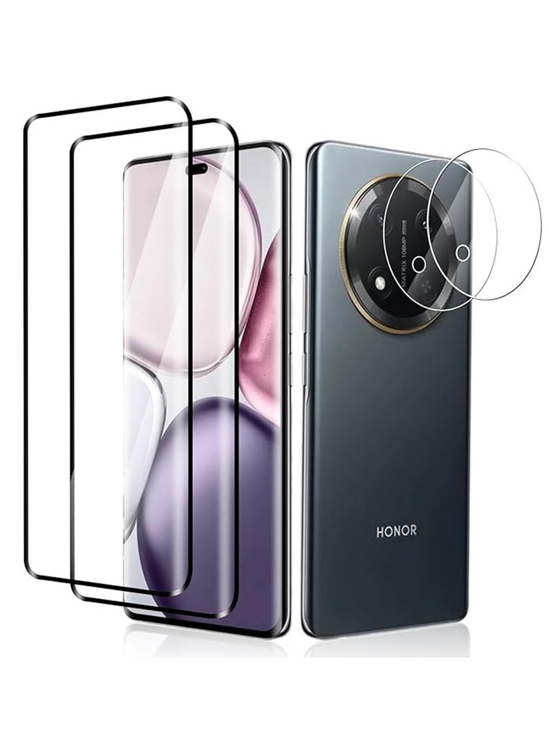 X-level [2+2 Pack] Screen Protector Compatible with Honor X9c with Camera Lens Protector,Full Coverage 9H Tempered Glass Film,HD Clear Scratch Resistant, Bubble-Free, Anti-Fingerprint ﻿  - Image 1