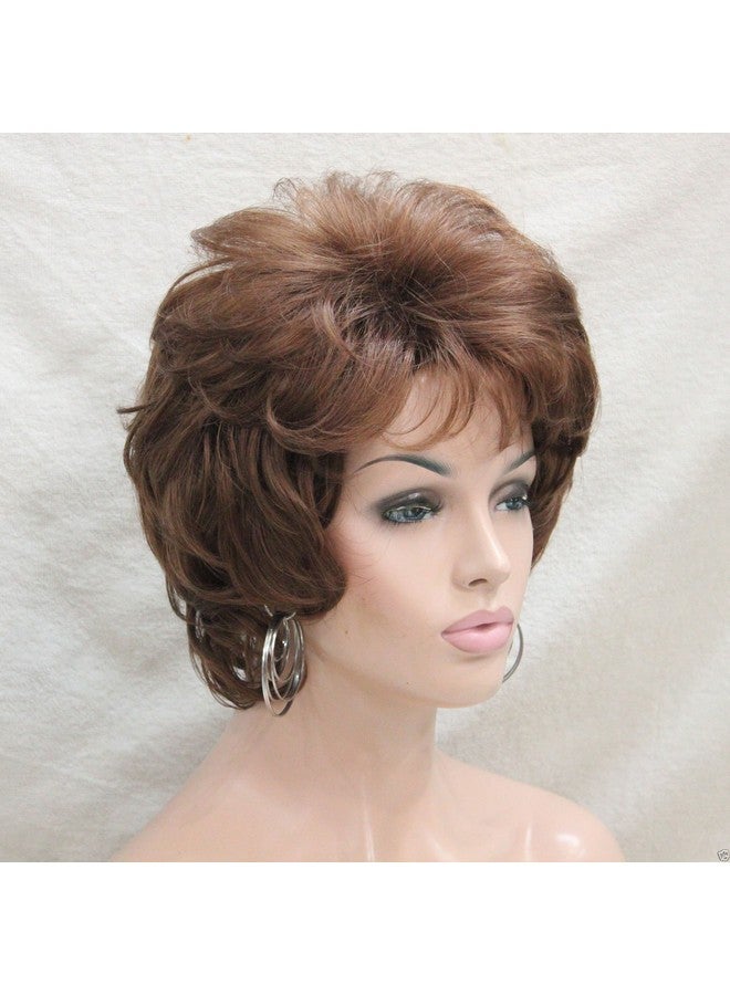 Lydell باروكة شعر صناعي قصيرة ومموجة للنساء بطول 6 بوصات (30 متوسط اللون بني محمر) - Image 3