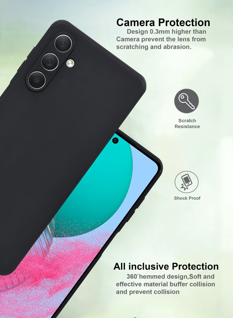 GMATE Samsung Galaxy A24 - Soft Flexible Silicone Protective Back Case Cover And Tempered Glass Screen Protector - Black - Image 5