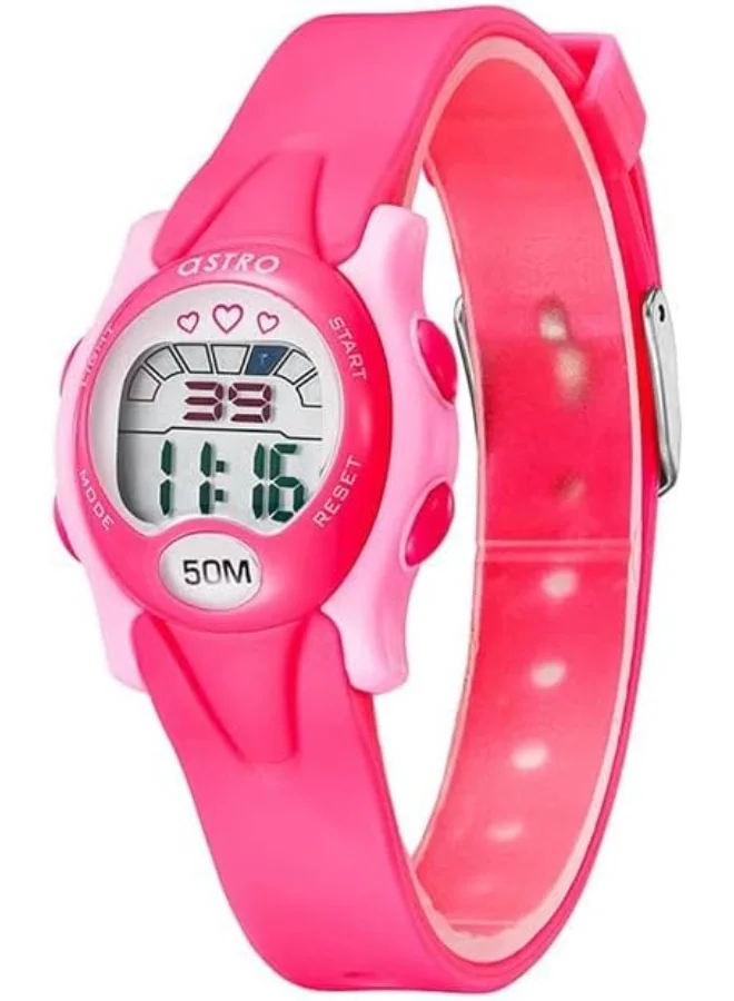 ASTRO Astro Kids Watch, Digital Display and Polyurethane Strap - A23902-PPPP, Pink