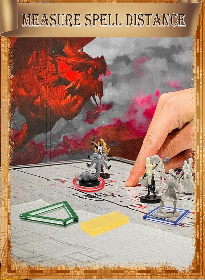 Windspeed 15 Pcs Spell AOE Damage Template for DND Area of Effect Markers AOE Spell Measuring Tools, Suitable for RPG Gaming Accessories Include 5 Cube 4 Circle 2 Cone 4 Line Templates - Image 3