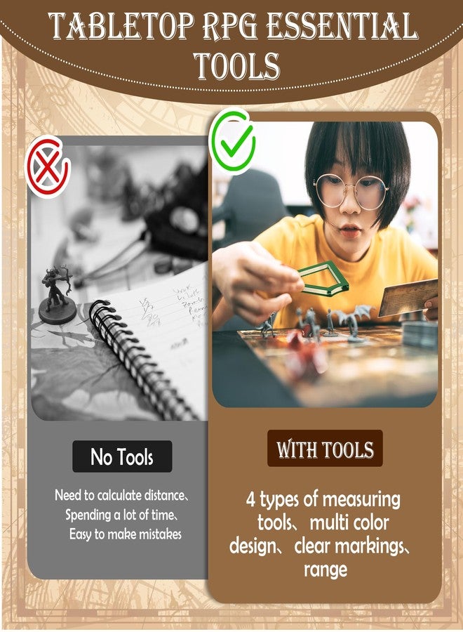 Windspeed 15 Pcs Spell AOE Damage Template for DND Area of Effect Markers AOE Spell Measuring Tools, Suitable for RPG Gaming Accessories Include 5 Cube 4 Circle 2 Cone 4 Line Templates - Image 4