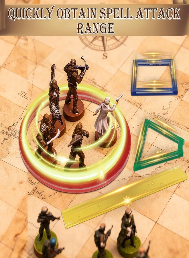 Windspeed 15 Pcs Spell AOE Damage Template for DND Area of Effect Markers AOE Spell Measuring Tools, Suitable for RPG Gaming Accessories Include 5 Cube 4 Circle 2 Cone 4 Line Templates - Image 5