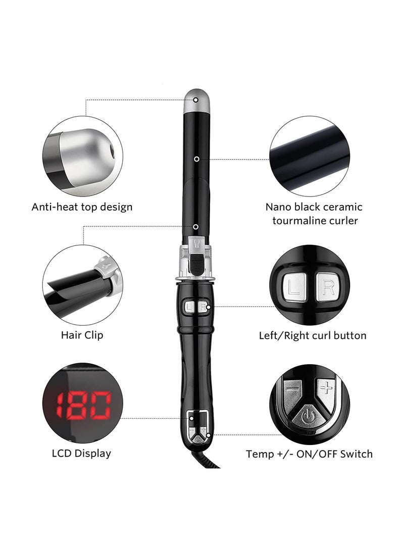 Luckam أجهزة تجعيد الشعر الدوارة التلقائية، مكواة تجعيد الشعر بقطر 28 مم، مكواة تصفيف الشعر، جهاز تجعيد الشعر، عصا تسخين فورية خلال 30 ثانية، سوداء - Image 3