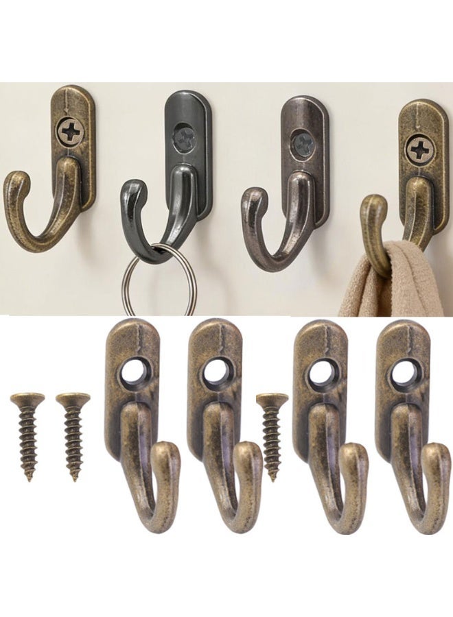 Vintage Wall Mounted Metal Hooks for Hanging Jewelry Keys Towel Bag Small Hangers Bathroom Kitchen Storage Hook Rack with Screw - Image 1