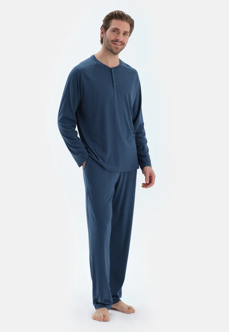 Regular/Classic Fit T-shirt & Trousers Pajama Sets Crew Neck Cotton Blend Sleepwear