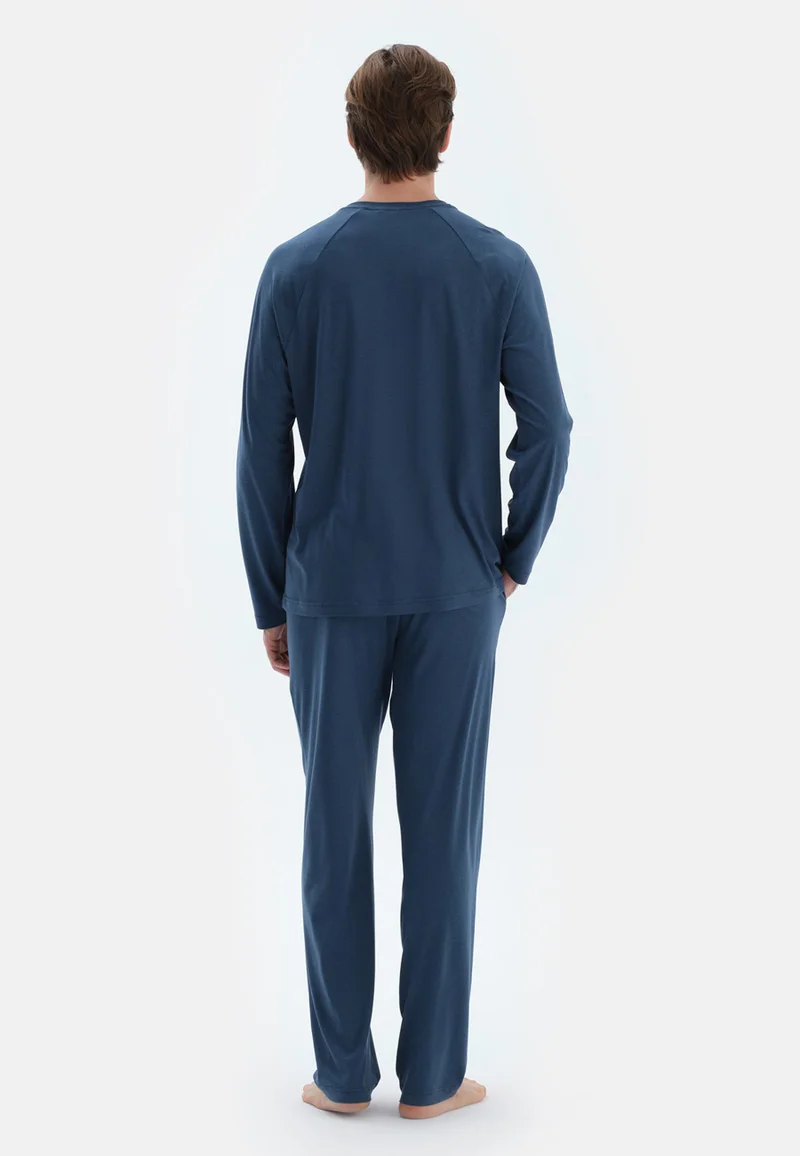 داجي طقم بيجامة قطن بقصة كلاسيكية للرجال