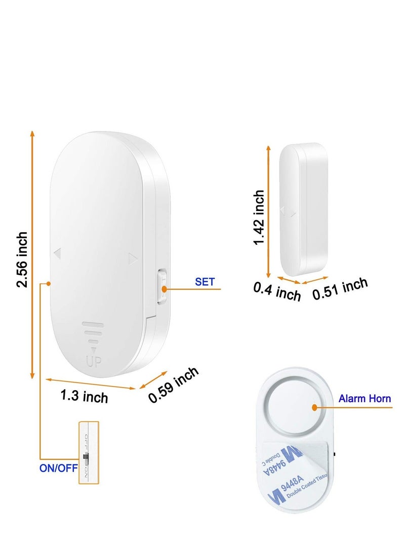 Captaintech Door Window Alarm 3 Pack 4 Alarm Modes Wireless Magnetic Double-Side Trigger Home Security Sensor 130dB Burglar Alarm for Home Business, Loud Pool Door Alarm for Kids - Image 2