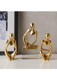Generic Collectible Abstract Concrete Thinking Person Sculpture Art Figurine for Desk, Bookshelf, Home Decoration, Set of 3  - Image 4