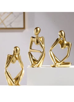 Generic Collectible Abstract Concrete Thinking Person Sculpture Art Figurine for Desk, Bookshelf, Home Decoration, Set of 3  - Image 3
