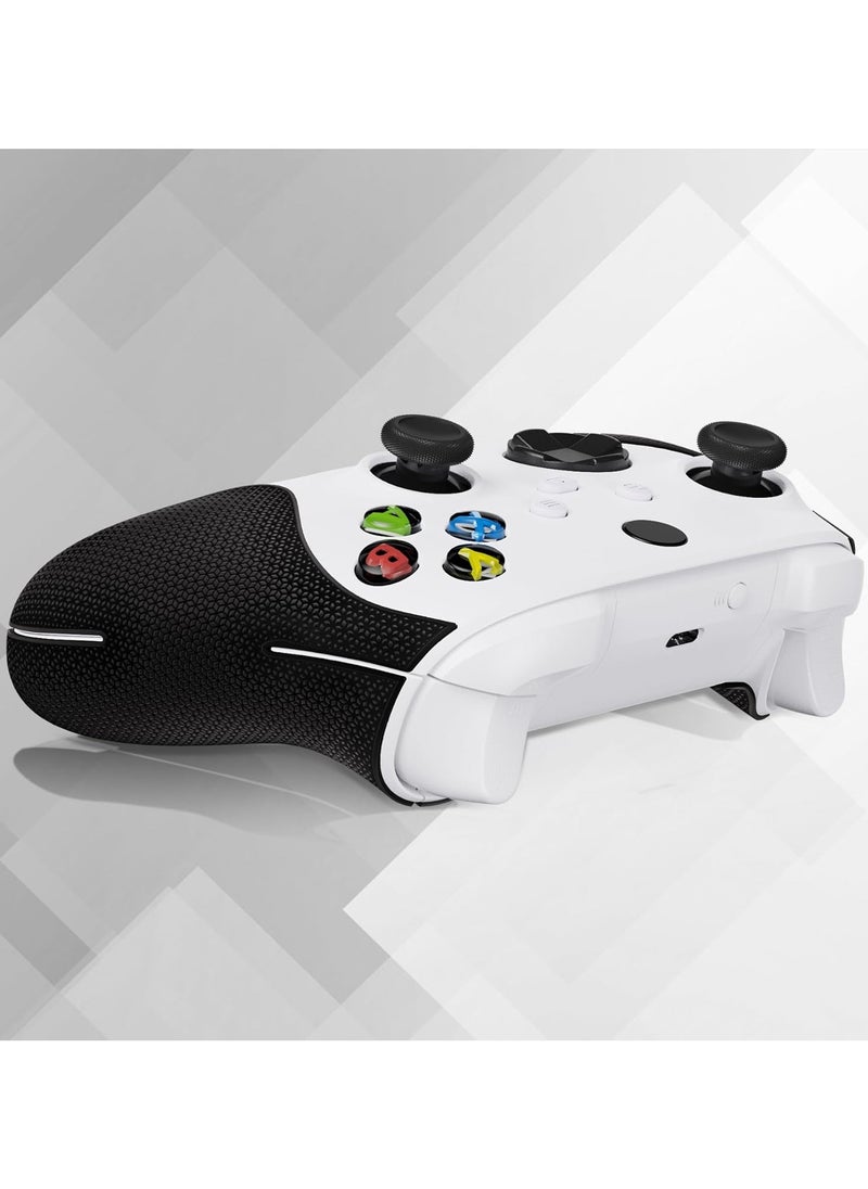 null - PlayVital Black Anti-Skid Sweat-Absorbent Controller Grip for Xbox Series X/S Controller, Professional Textured Soft Rubber Pads Handle Grips for Xbox Series X/S Controller - X3PJ001 - Image 1