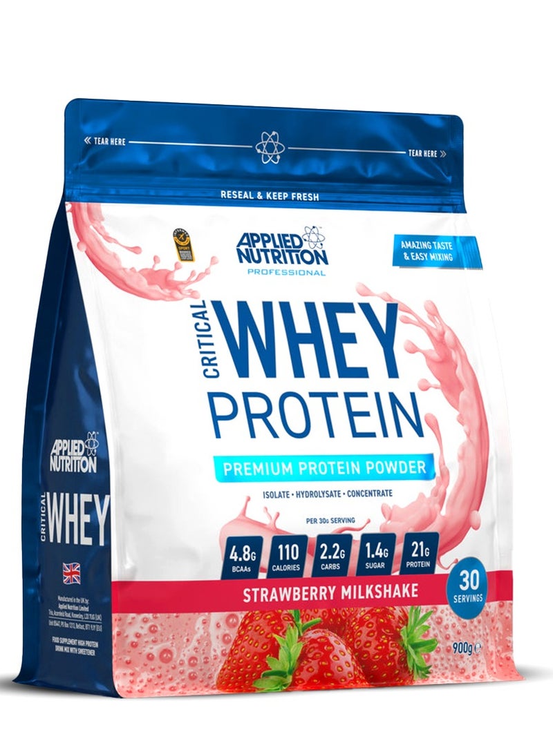 Applied Nutrition Critical Whey Advanced Protein Blend ,Strawberry Milkshake, 900 Gm - Image 1