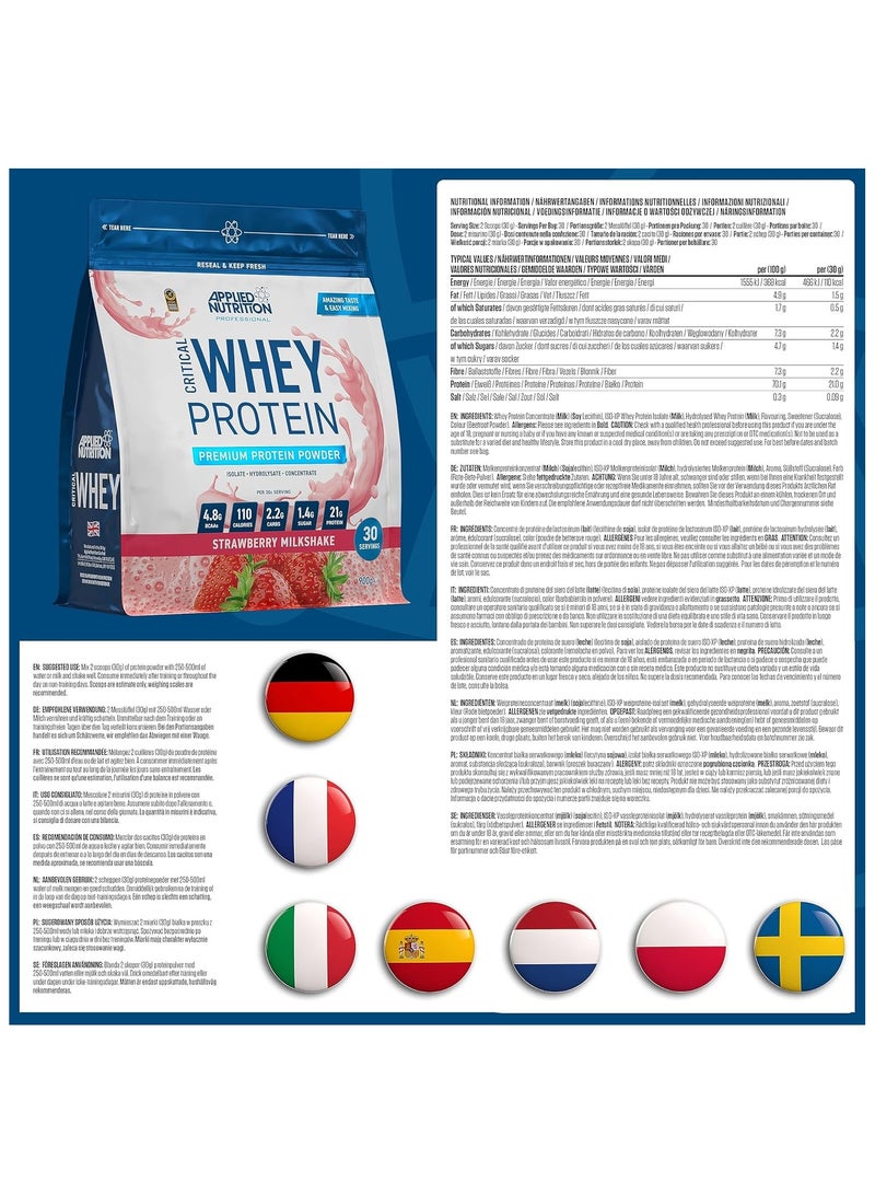 Applied Nutrition Critical Whey Advanced Protein Blend ,Strawberry Milkshake, 900 Gm - Image 2