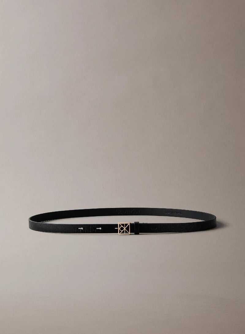 CALVIN KLEIN Full Grain Leather Skinny Logo Belt - Image 3