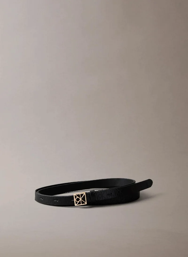 Calvin Klein Full Grain Leather Skinny Logo Belt