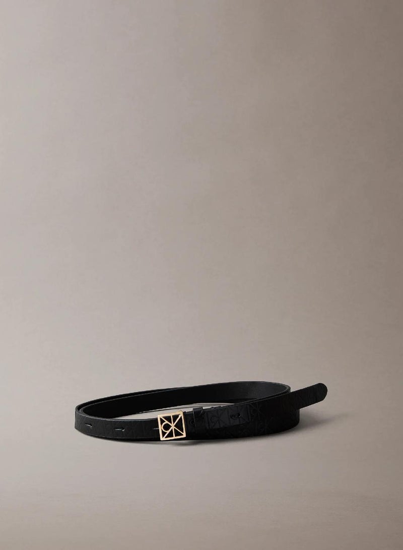 CALVIN KLEIN Full Grain Leather Skinny Logo Belt - Image 1