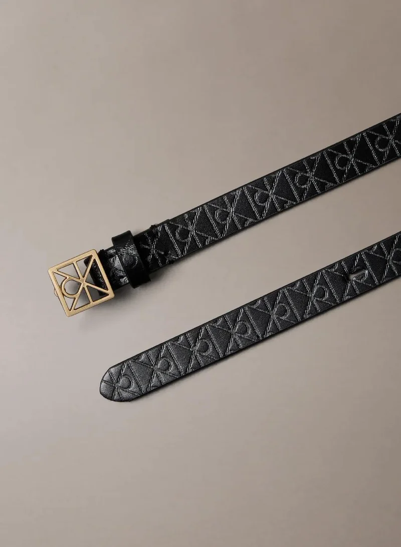 Calvin Klein Full Grain Leather Skinny Logo Belt