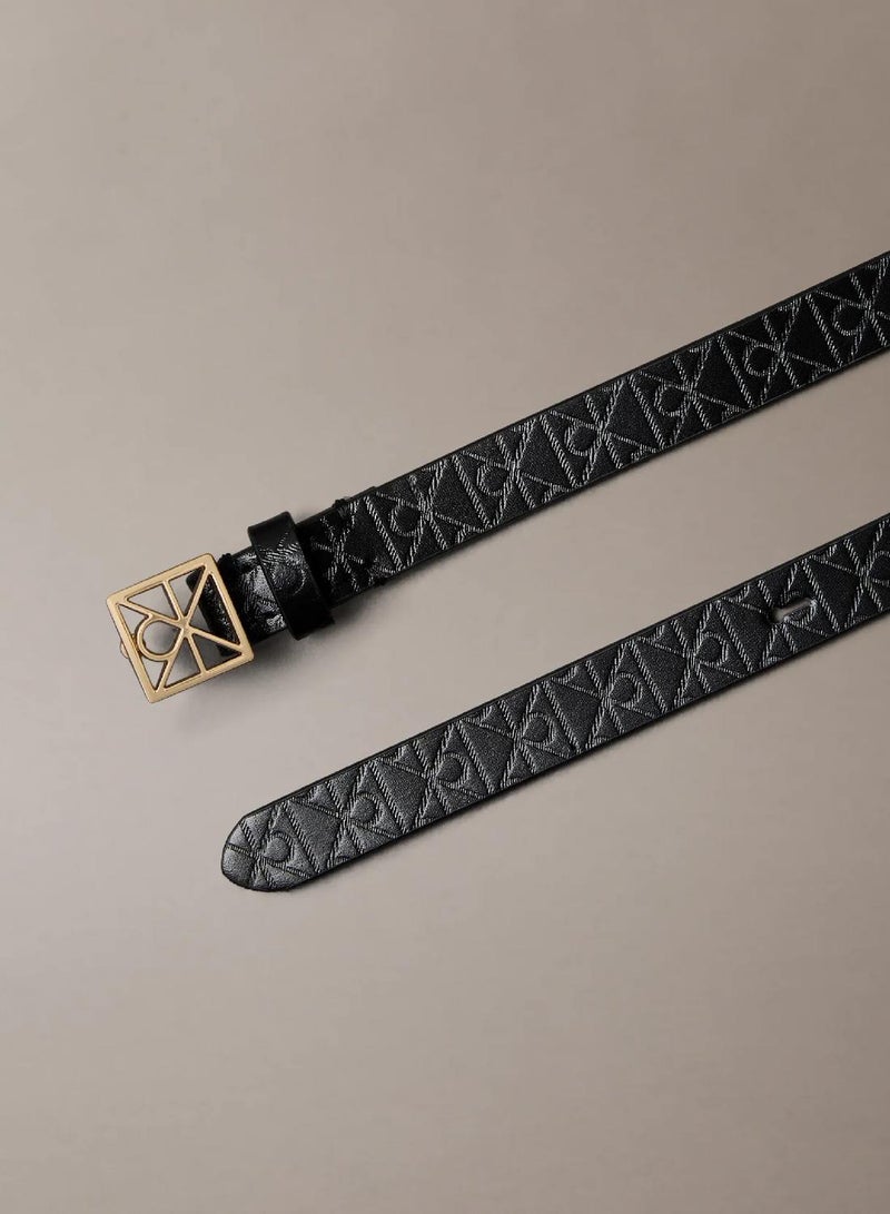 CALVIN KLEIN Full Grain Leather Skinny Logo Belt - Image 2