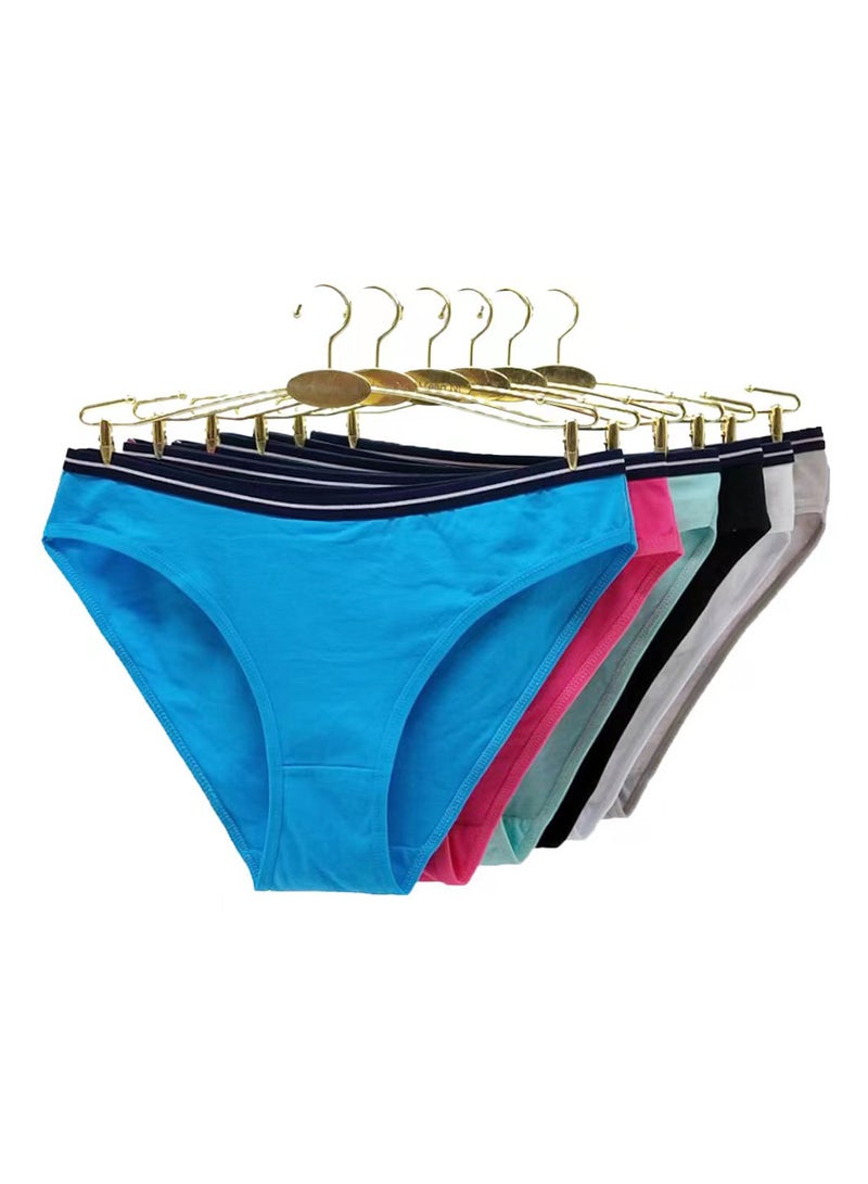 Zeemey Zeemey 6-Piece Cotton Breathable Panties Low Waist Fashionable Ladies Panties - Image 1