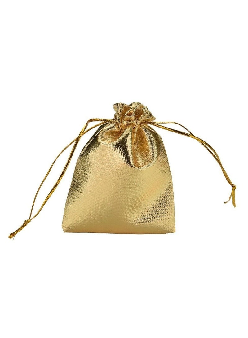 SYOSI 100 PCS 3X4 inches Drawstring Satin Bags Mixed Gold Silver Jewelry Wedding Party Marbles Coins Pouches Bag (100 pcs Mix Gold Silver)  - Image 3