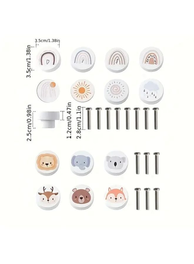 Rainbow Animal Knob Cute Scandinavian Style Furniture Drawer Handle Cartoon Decoration - Image 3