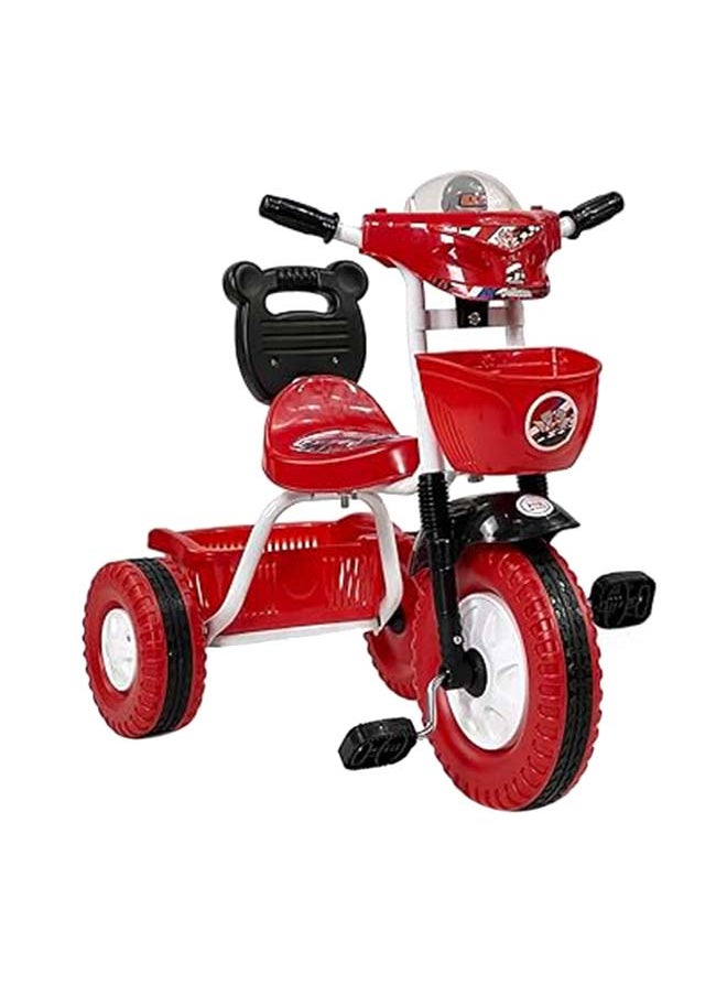 AL BADER Kids Balance Bike Kids Tricycles for 2-5 Years, Three Wheel Tricycle For Toddlers with One Seat, 3 Wheel Baby Bicycle With Basket, Toddlers Trike With Music and Lights, Red  - Image 1