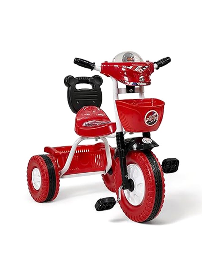AL BADER Kids Balance Bike Kids Tricycles for 2-5 Years, Three Wheel Tricycle For Toddlers with One Seat, 3 Wheel Baby Bicycle With Basket, Toddlers Trike With Music and Lights, Red  - Image 5