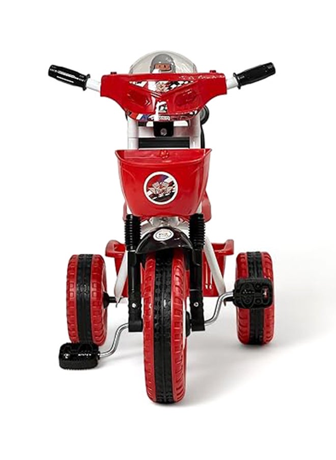 AL BADER Kids Balance Bike Kids Tricycles for 2-5 Years, Three Wheel Tricycle For Toddlers with One Seat, 3 Wheel Baby Bicycle With Basket, Toddlers Trike With Music and Lights, Red  - Image 2