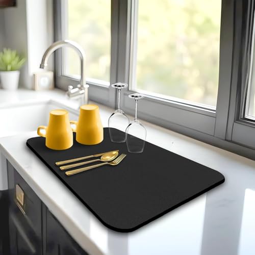 Desi BAE Dish Drying Mat for Kitchen | Super Absorbent Microfiber Dish Drainer | Anti-Slip Quick Drying for Utensils, Glasses & Plates | Washable Kitchen Accessories | Washable Sink Organizer Pad (30*40) - Image 1