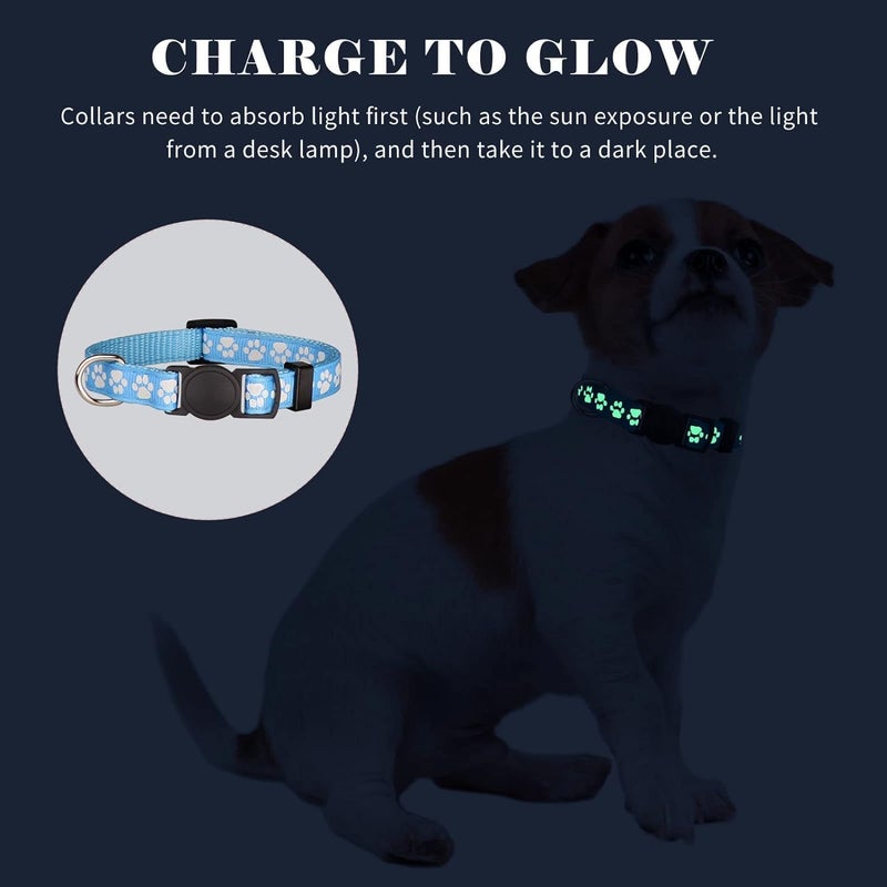 Pups&Pets 10 MM Reflective Collar Glow-in-The-Dark Visibility Reflective Light-up cat Collar for Small Breeds Puppy Kitten Rabbit (Pack of 3 Collar),Multicolor - Image 5