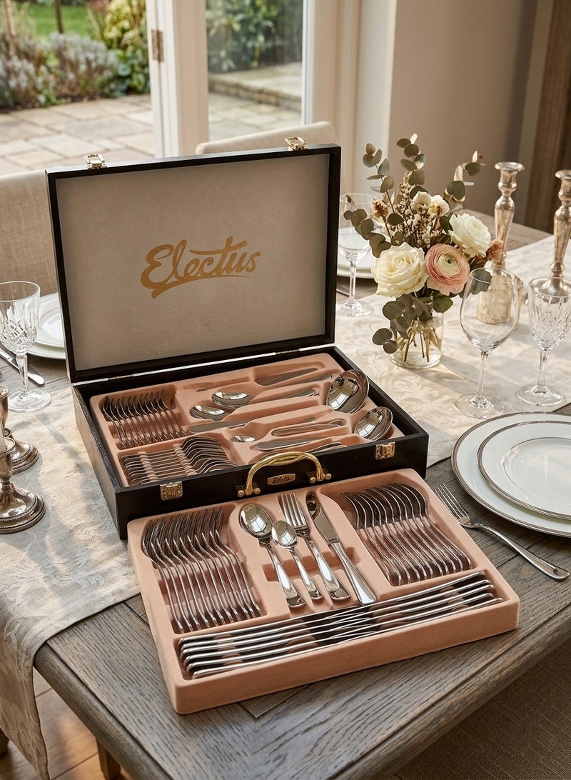 Electus 72-Piece Stainless Steel Cutlery Set Silver, Service for 12 - Image 2