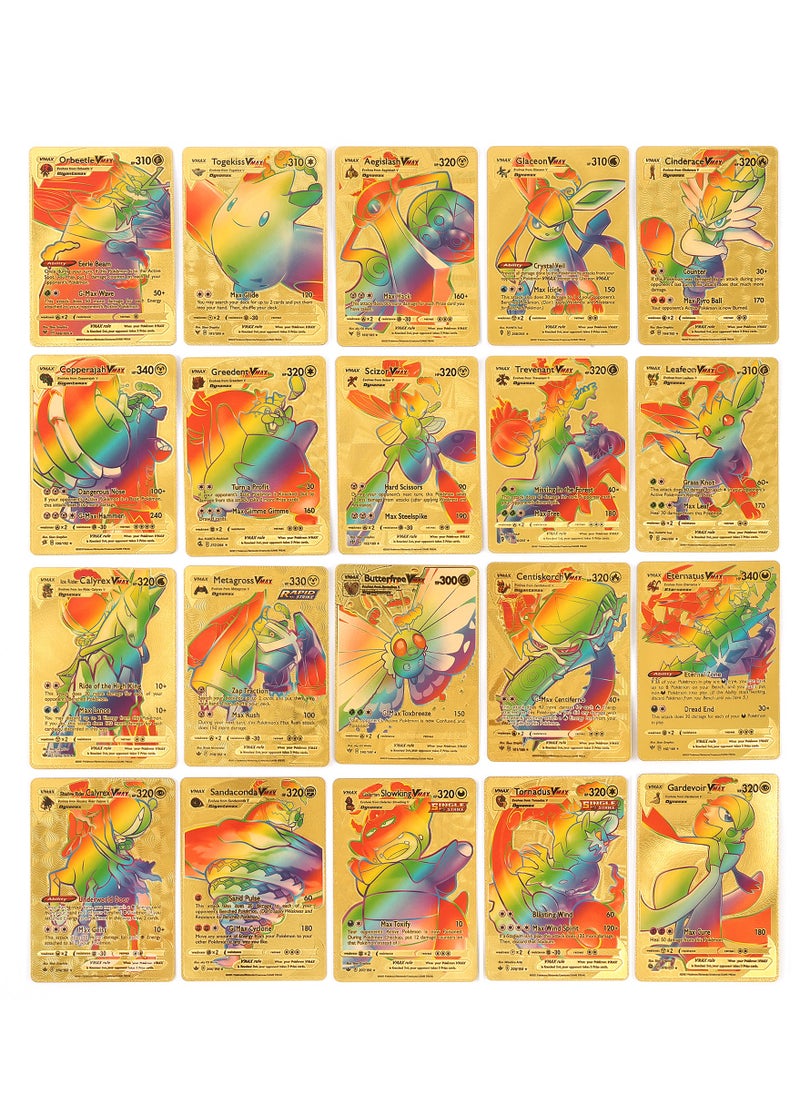 Pokemon - Golden foiled Pokemon Cards Rainbow Set (110 Pcs 55 Gold and 55 Rainbow) Pokemon Cards Including Vmax Rares V Series GX EX Rares Charizard Cards ( Random pic and design on cards box cover) - Image 1