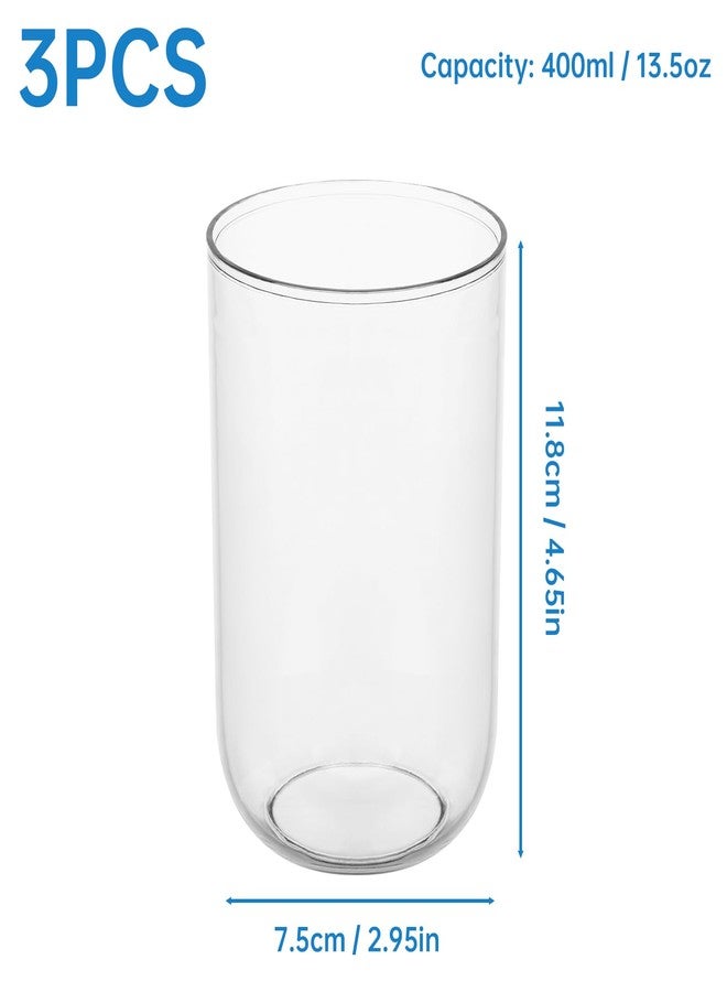 NiHome Toothbrush Holders for Bathrooms 3 Pcs, Plastic Reusable Bathroom Tumbler Toothbrush Cups, 13.5oz Unbreakable Mouthwash Cups Easy to Clean (Clear) - Image 4