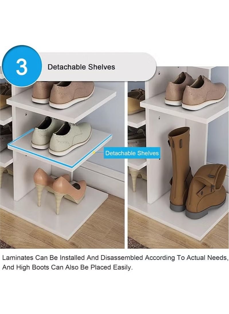BLOOMING TIME - 8-layer freestanding shoe rack with drawers, space-saving sub-shelves, suitable for entrances, bedrooms, corridors - Image 1