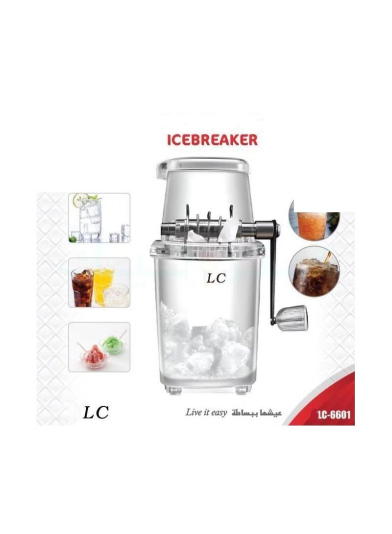 ال سي كسارة ثلج يدوية لتحضير المشروبات والحلويات مع مقبض تدوير يدوي - Image 2