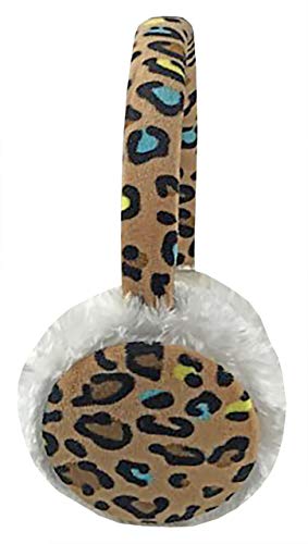 N'Ice Caps Kids Earmuffs Girls Winter Warm Adjustable Soft Plush Padded (One Size, Cheetah Print) - Image 1