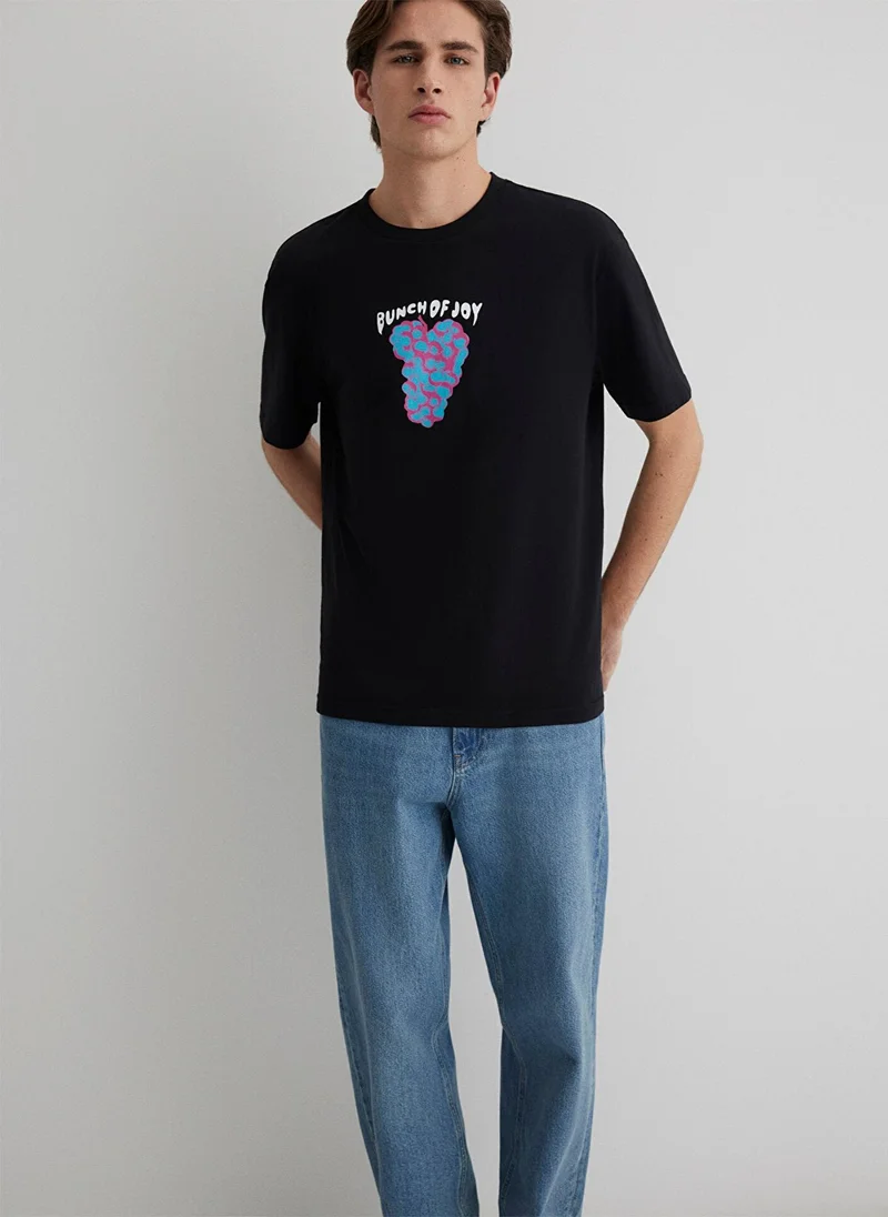 MAVI Printed Black T-Shirt