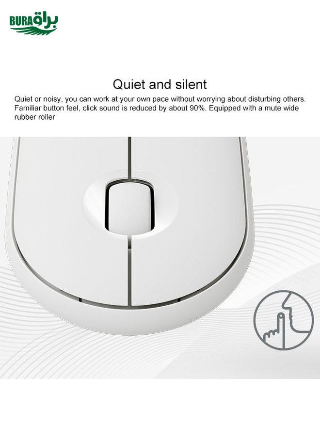BURAQ - Logitech Pebble Cobblestone Shape Thin 3-keys 1000DPI Mute Wireless Bluetooth Optical Mouse, Wireless Range: 10m (Black) - Image 1