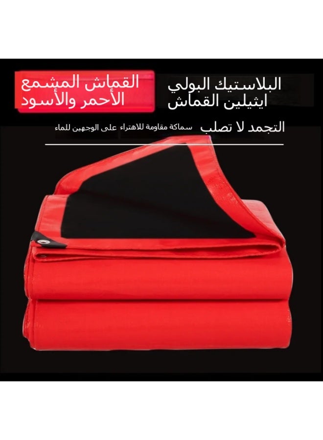 3x3m Sun Shade Sail Extra Thick Red & Black Canopy Tarp – Waterproof Sunshade Cover for Outdoor Events, Weddings, Party Tents - Image 1