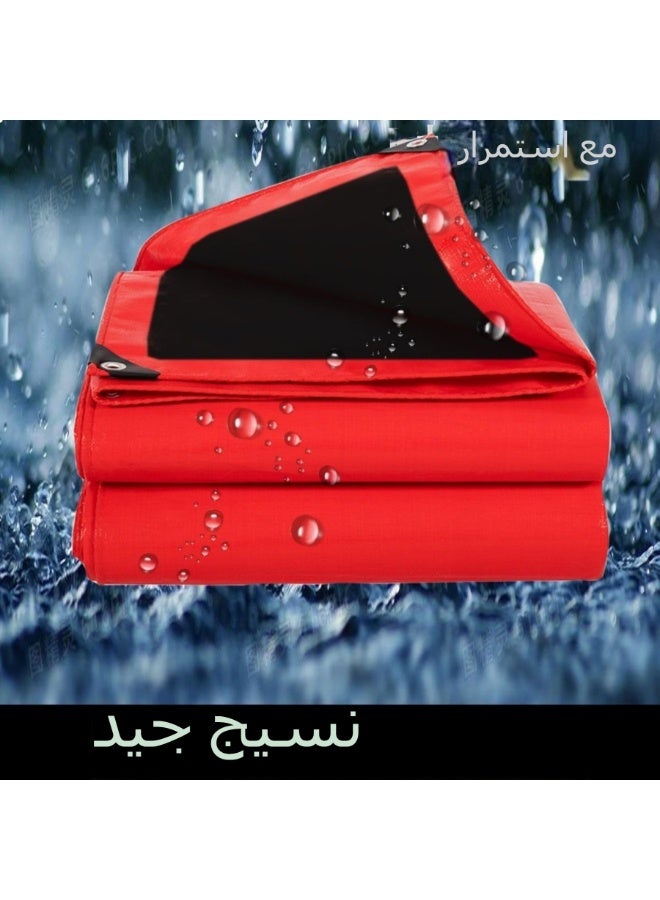 3x3m Sun Shade Sail Extra Thick Red & Black Canopy Tarp – Waterproof Sunshade Cover for Outdoor Events, Weddings, Party Tents - Image 3