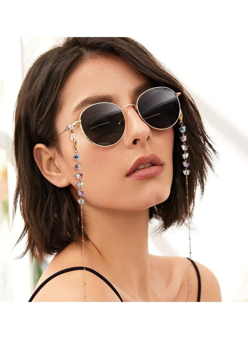 KASTWAVE Eyeglass Chain, Lightweight Glasses Holder butterfly Neck Cord, Rhinestone Bling Jewelry Accessories for Men & Women Girls - Image 3