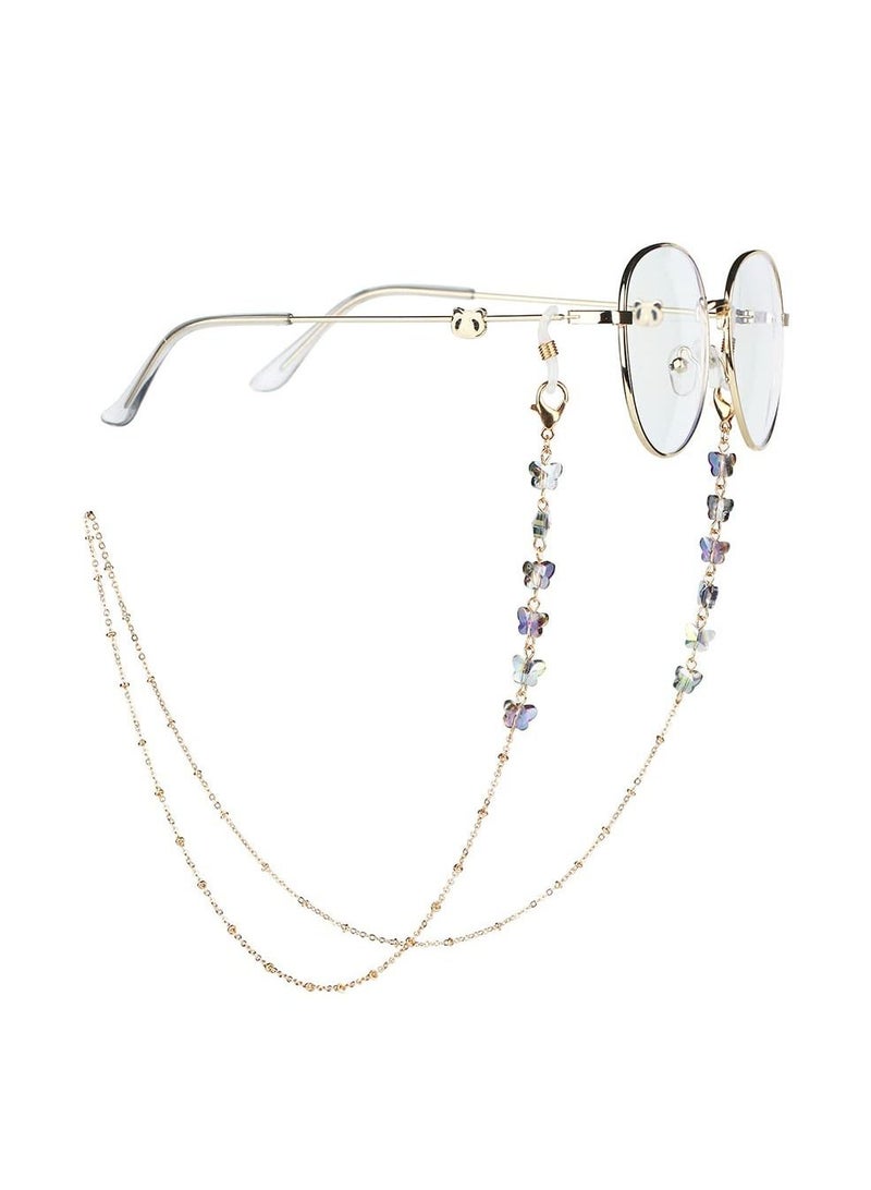 KASTWAVE Eyeglass Chain, Lightweight Glasses Holder butterfly Neck Cord, Rhinestone Bling Jewelry Accessories for Men & Women Girls - Image 1