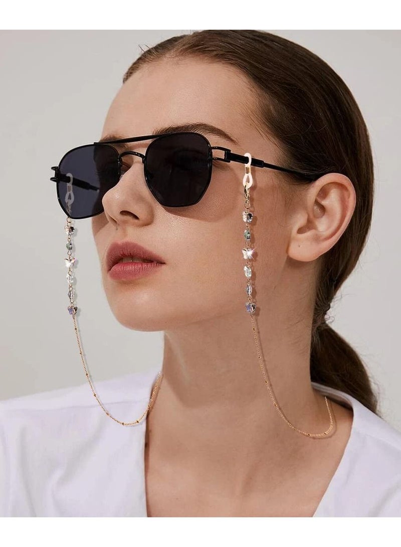 KASTWAVE Eyeglass Chain, Lightweight Glasses Holder butterfly Neck Cord, Rhinestone Bling Jewelry Accessories for Men & Women Girls - Image 4