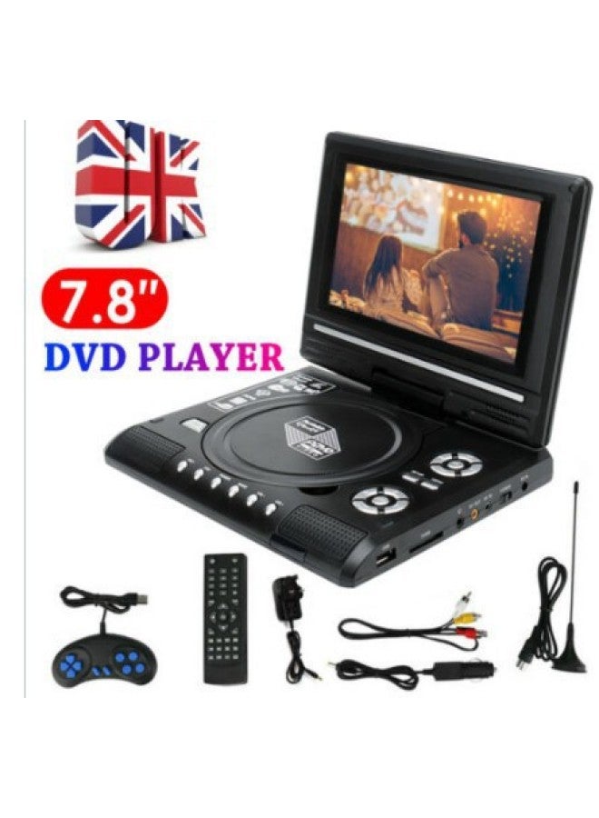 البيع المباشر لمشغل DVD EVD المحمول مقاس 7.8 بوصة مع وظيفة التلفزيون/FM/USB/اللعبة - لون الجسم: مقياس أوروبي أسود - Image 1