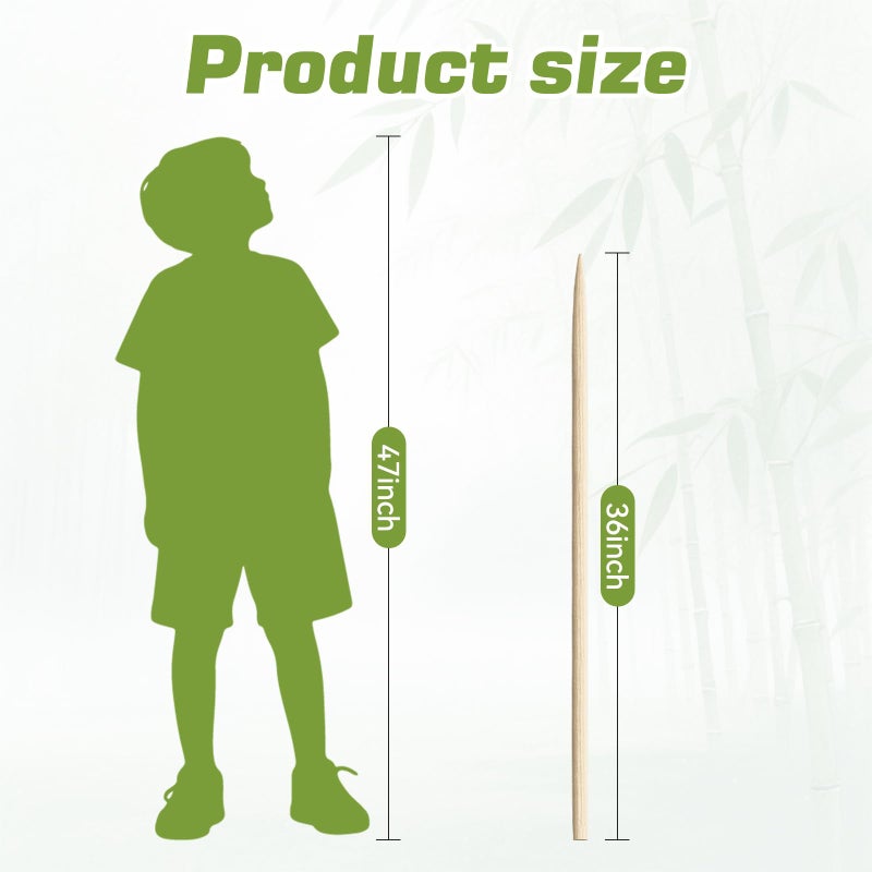 Aerisque 100PCS 36 inch Bamboo Skewers for Marshmallows,S'Mores,Fire Pit,BBQ,Kabob,Grilling, Camping.More Size Choices 6"/8"/10"/12"/36" - Image 5